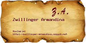 Zwillinger Armandina névjegykártya